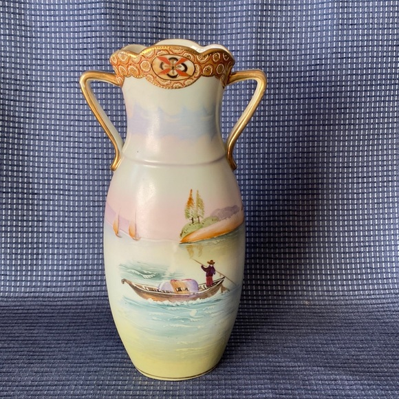 🚨PRICE REDUCED‼️ Antique Hand-painted Nippon Handled ~10” Vase